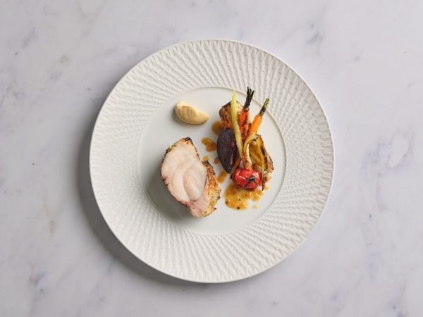 Seasonal main course by Chef Anthony Demetre at Wild Honey St James