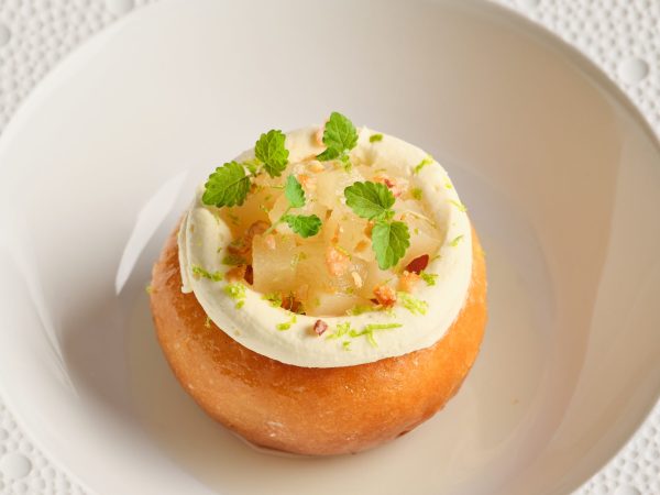 Seasonal starter showcasing modern presentation at Wild Honey St James