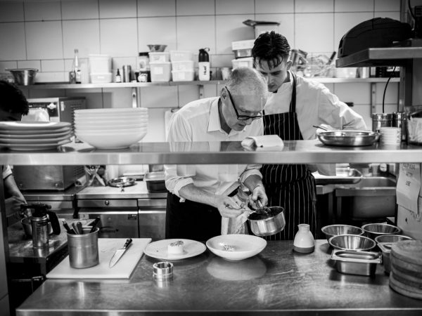 Chefs at work in the Wild Honey St James kitchen